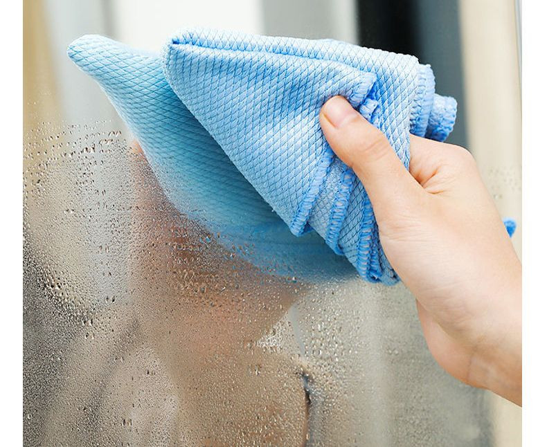 Blue Color Microfibr Glass Cloth For Cleaning Fresh Goods