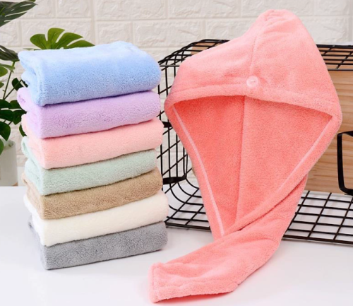 Microfiber Coral Fleece Hair Warp Towels Turban For Beauty And Salon