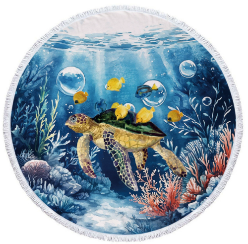 Microfiber  custom design OEM printed round beach towel