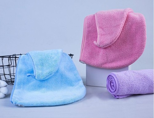 Microfiber Coral Fleece Hair Warp Towels Turban For Beauty And Salon