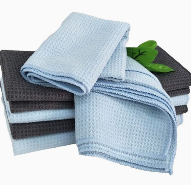 Microfiber Waffle Weave Dish Cloth For Car Detailing And Kitchen Clean