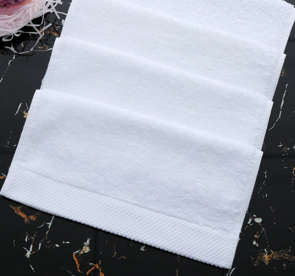 100% Cotton Satin Border Terry Face Towels 33*33CM 60G