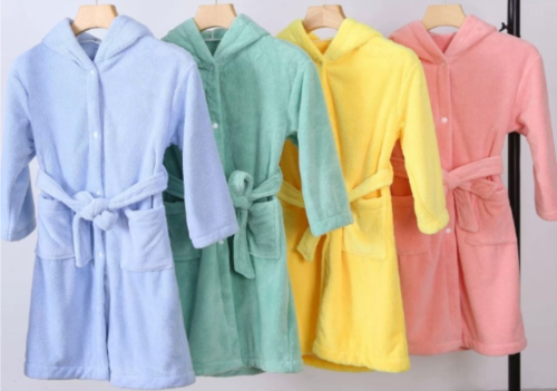 Microfiber Coral Fleece Bath Robe