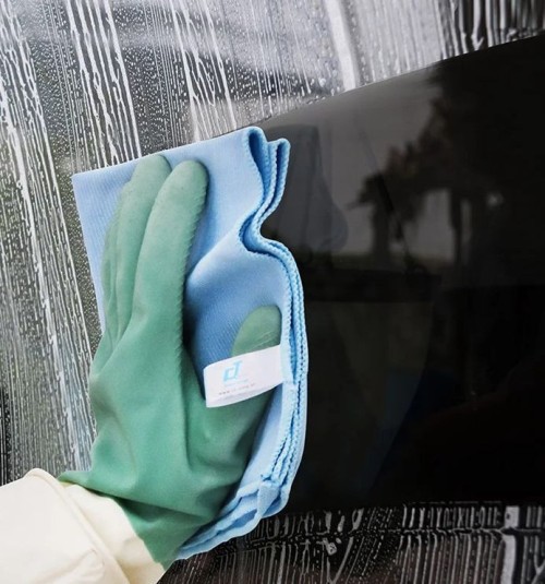 Blue Color Microfibr Glass Cloth For Cleaning Fresh Goods