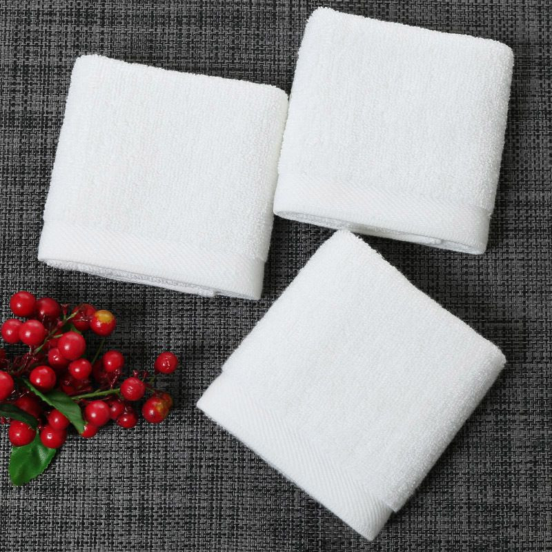 100% Cotton Plain Weave Terry Face Towels 33*33CM 60G