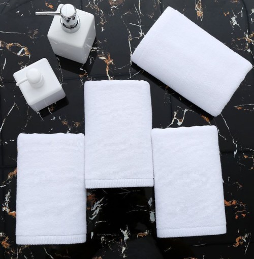 100% Cotton Satin Border Terry Face Towels 33*33CM 60G